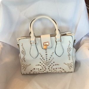 White crystal studs purse